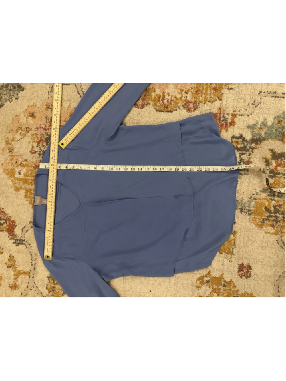 Chico's Women's Light Blue V-neck Blouse From The Brand Chico's. Size 2 - Picture 3 of 3